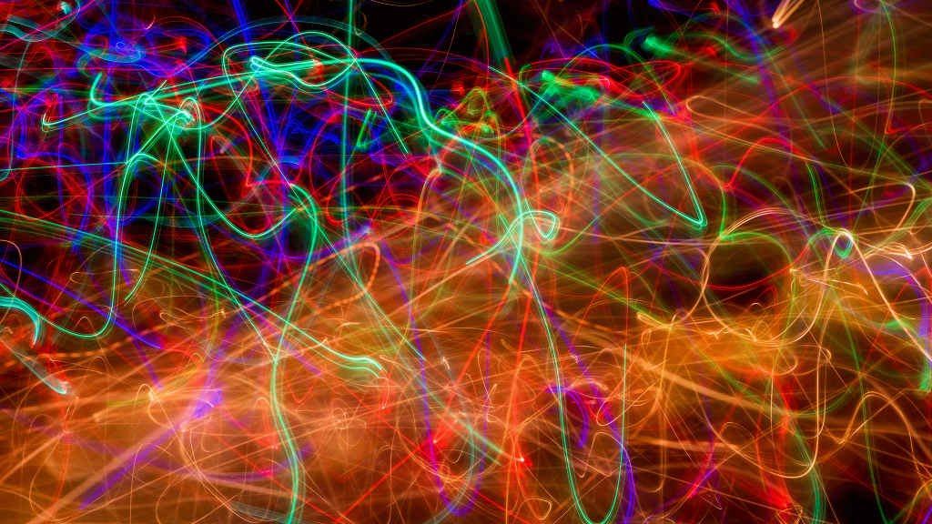 Colourful scribbles made from light